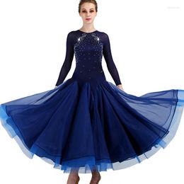 Stage Wear Ballroom Dance Dresses Ladies Long Sleeve Backless Waltz Dancing Costumes Women Girl's Competition Dress