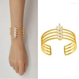 Bangle Women's Bracelet Cuff Bangles Luxury Sliver Color Nature Crystal Stones Fashion Designer Jewelry Dubai