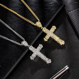 Pendant Necklaces Hip Hop Accessories Men's Crystal Cross Necklace Jesus Piece For Women