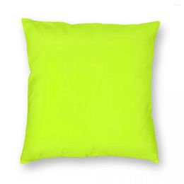 Pillow Case Bright Fluorescent Neon Lime Green Square Pillowcase Polyester Linen Velvet Pattern Zip Decor Sofa Seater Cushion Cover 18"