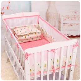 Bedding Sets Cotton Crib Baby Bedding Sets Cotton and Breathable Mesh Patchwork Bumper Bed Baby Bumpers in Spring Summer Bed Bumpers/Sheet 230317