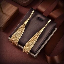 Dangle Earrings Women's Fashion Design Gold Tassel Vintage Exaggerated Chain Luxury Stud Evening Jewellery