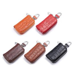 Fashion Car Key Holder Bag Men Women Crocodile Texture Zipper Coin Keys Organizer Wallet with Keyring Casual Car Keychain Bag