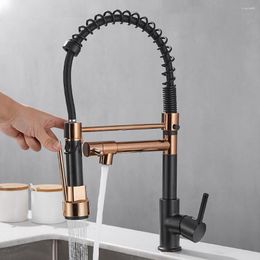 Kitchen Faucets Tianview Bathroom Full Copper Pull-out Faucet Water Purification Double Outlet Cold And Sink Spring