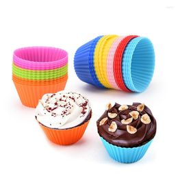 Baking Moulds 12pcs Muffin Silicone Cake Mold Round Mini Cupcake Soap Form Set 3D Liners Circle Mould Tools