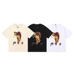 Designer Luxury Rude Classic Trend Tiger HD Printing Double Yarn Pure Cotton Short Sleeve T-shirt For Fashion Men And Women