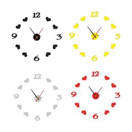 Wall Clocks Modern Frameless Clock Decor Sticker Decorative With Numerals Silent DIY For Office Bedroom Decoration