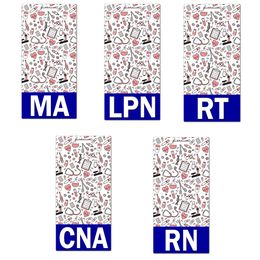 20 Pcs / Lot Fashion Accessories Custom Medical Design Vertical Name Tag PVC Material Name Badges RN CNA LPN MA RT Badge Buddy For Nurse Gift