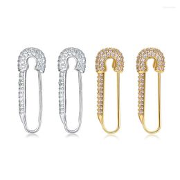 Dangle Earrings French Style Fashionable Jewellery Punk Zircon Safety Pin Earring Hoop Women Colourful Rhinestone Dangler