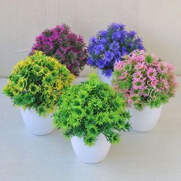 Decorative Flowers Simulated Flower Bonsai Indoor Desktop Decoration Plastic Green Plant Artificial Potted Creative