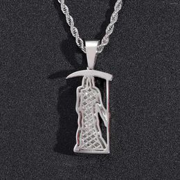 Pendant Necklaces Iced Out Bling Dead Death Necklace Mirco Pave Prong Setting Men Women Female Male Fashion Hip Hop Jewelry BP143