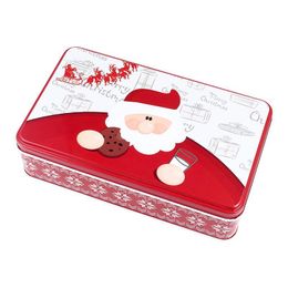 Gift Wrap 1Pc Creative Tinplate Iron Box Adorable Candy Jar Christmas Cookie Case Rectangular Tree Biscuit