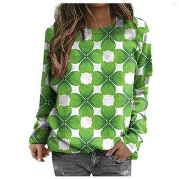 Women's Blouses Leaf Print St. Patrick's Day Plus Size Women Shirt Korean Fashion Casual Harajuku And Shirts For