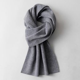 Scarves Wool Men For Winter Solid Pure Male Warm Scarf Wraps Shawls Real Neckerchief Long Foulard Homme