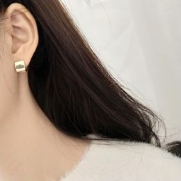 Hoop Earrings & Huggie 925 Sterling Silver Square Wide Version Korean Jewellery Fashion