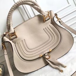 Marcie Double Carry Bag Saddle Stitches Grained Leather Fashion Luxurys Designer Woman Shoulder Bags Tote Oblique Large Capacity Crossbody Handbags Purses