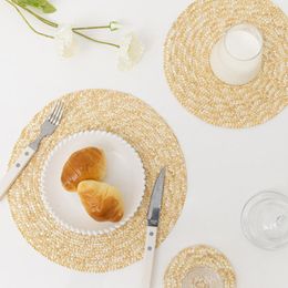 Table Mats & Pads Nordic Wheat Straw Woven Heat Insulation Placemat Plate Decorative Mat Dinning Decoration CoastersMats