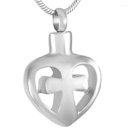 Pendant Necklaces IJD9318 Eternity Cross In Heart Memorial Urn Men Women Necklace Ashes Locket Keepsake Jewellery Stainless Steel