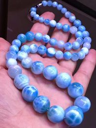 Pendant Necklaces Genuine Blue Natural Larimar Necklace Chain Women Men Crystal Reiki 6-17MM CertificatePendant PendantPendant