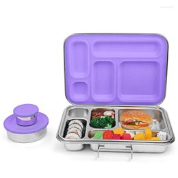 Dinnerware Sets Aohea Stainless Steel 304 Rectangle Leakproof Keep Fresh Storage Box Lunch With Locking Lids