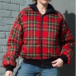 Men's Down 2023 Luxury Designer Padded Jacket Stand-up Collar Plaid Women Winter Thick Warmth Coat