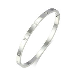 Fashion Titanium Steel Love Bangle Bracelet Women Men 4mm Thin Love Bracelets Distance Jewelry Gift For Lover 16-19 with velvet bag