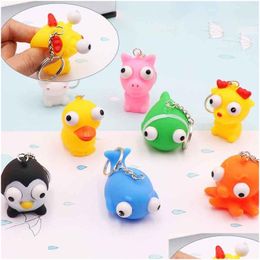 Decompression Toy Cartoon Animal Squeeze Antistress Boom Out Eyes Doll Stress Relief Key Chain The Animals Blind Box Toys Figures Dr Dhflb