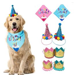Dog Apparel Pet Dogs Caps Bandana Crown Hats With Rope Cute Cat Birthday Costume Christmas Year Decoration Pets Accessories