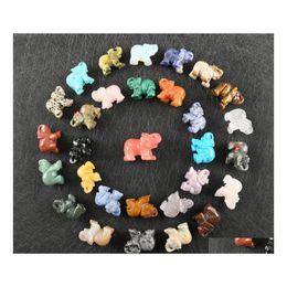 2016 Party Favour Wholesale Carved Healing Crystals Gemstones Pocket Statues Elephant Statue Figurine Collectible Decor 1.5 Inches For Gif Dhjq7