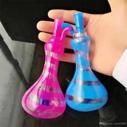 Smoking Pipes Colour striped vase pot Wholesale Glass Bongs Accessories, Glass Water Pipe Smoking,