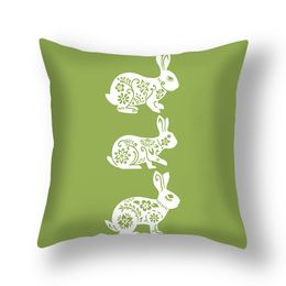Designer pillow case Rabbit printed cushion cover without cushion core,for living room ZY230070312PPY-GREEN