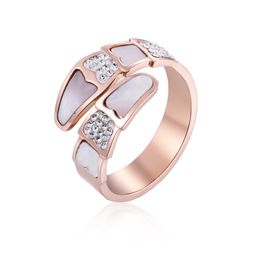 Rose Gold Snake Shape Band Rings Jewelry for Women Gift 5 PCS Wholesale