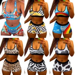 Designer New Women Tracksuits Bikini Swimsuits 2 Piece Pants Set Vest Shorts Summer Fashion Sweatshirt Slim Breathable Fitness Outfits