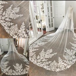 Bridal Veils Vintage Gowns With Lace Appliques One Layer Custom Made Comb Soft Tulle Material Real Picture