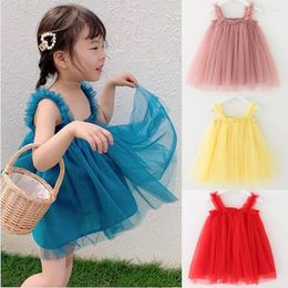 Girl Dresses Baby Skirt Sleeveless Skin Friendly Mesh Design Girls Tutu Dress Infant Tulle Sundresses For Birthday Party