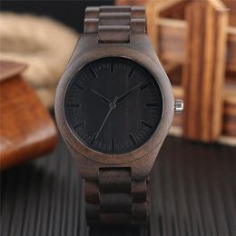Wristwatches Simple Fashion Full Nature Bamboo Man's Watches Quartz Analogue Wristwatch Adjustable Length Wooden Bangle For Men Reloj Gift