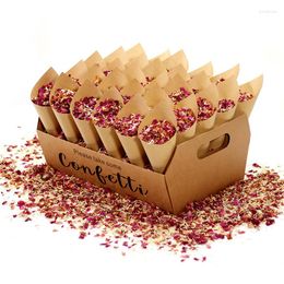 Gift Wrap Wedding Paper Cones Kraft Tray Confetti Dried Flowers Cone Stand Box Natural Holde For Party