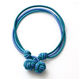 Charm Bracelets Jelmoons S41 2023 18cm Three Colours Hand-woven Rope Chain Elastic Bracelet And Handmade Silk Knot Cufflinks