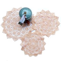 Table Mats & Pads Round Hollow Lace Flower Plate Bowl Insulation Pad Embroidery Placemat Napkin Mug Dining Coffee Cup Mat Home DecorMats