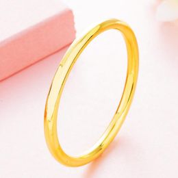 Bangle 6mm Thick Plain Smooth Classic Womens Yellow Gold Filled Wedding Bracelet Solid Jewellery Drop