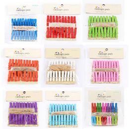 Hook Bamboo Wood Clothes Pegs Socks Bed Sheet Towel Wind-Proof Pins Clips Clothespins Multicolor Wood Photo Clips 3.5cm(1.4") 20pcs pack