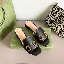 2023 Italy slides sandals catwalk design ladies summer high-heeled sandals designer sandal fashion party embroidery High heel slide With box