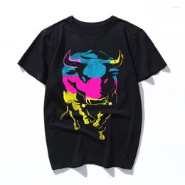 Men's T Shirts Cmyk Bull Shirt Funny Women 2023 Korean Kawaii Ulzzang Men Tshirt Fele Graphic Short Sleeve Print T-shirt O-ne Fas