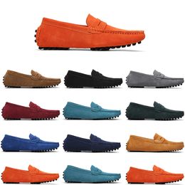 High quality Non-Brand men casual suede shoe mens slip on lazy Leather shoe 38-45 Gold
