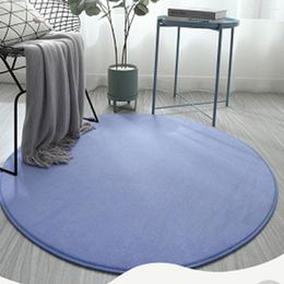 Carpets 60cm Round Plush Carpet Anti-slide Footcloth Bedroom Living Room Bathroom Rug Tea Table Bay Window Decoration