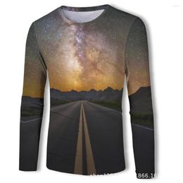 Men's T Shirts Spring 2023 Europe And America Trend Road Scenery Digital Printing Long Sleeves T-shirt Jacket