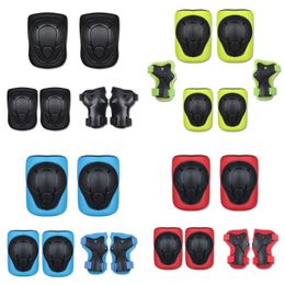 Knee Pads Elbow & Kids Elbows Set - 6Pcs Protective Gear Adjustable Breathable Air Mesh Fabric Used For Roller Skates Bike