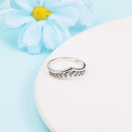 Cluster Rings 925 Sterling Silver Timeless Wish Floating Pave Finger For Women Crystal Elegant Ring Fine Jewellery