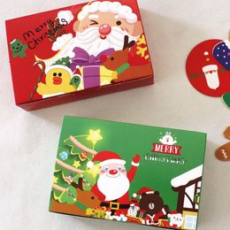 Gift Wrap 10pcs Merry Christmas Cookies Packaging Paper Box Red/Green Handmade Egg Yolk Crisp Chocolate Decoration Favours