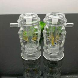 Smoking Pipes Classic hot-selling four-sided skull glass cigarette kettle Wholesale Bongs Oil Burner